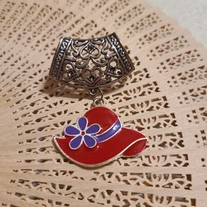 Sweet Red Hat Scarf Clip Accessory